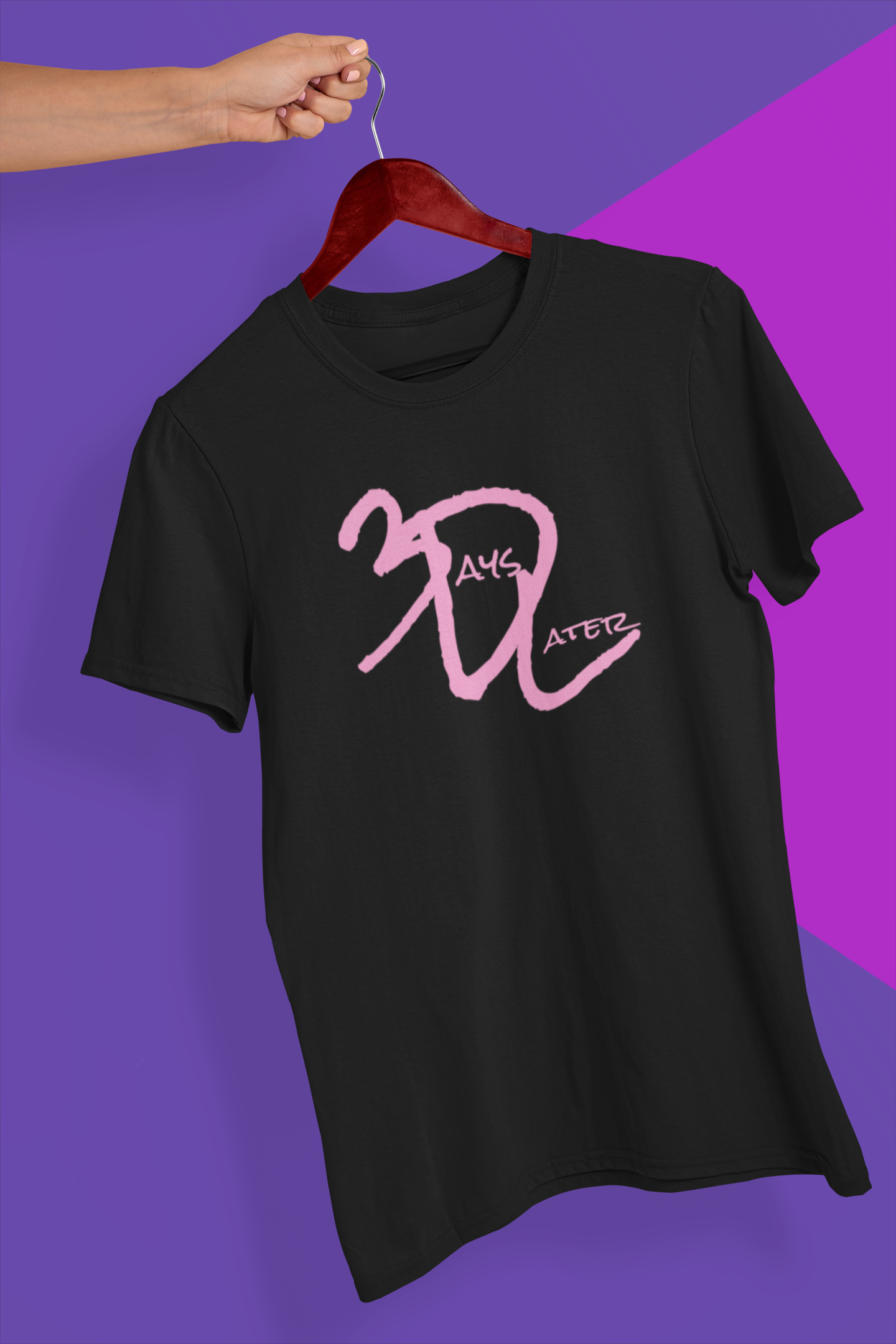 3DL black tshirt/purple logo